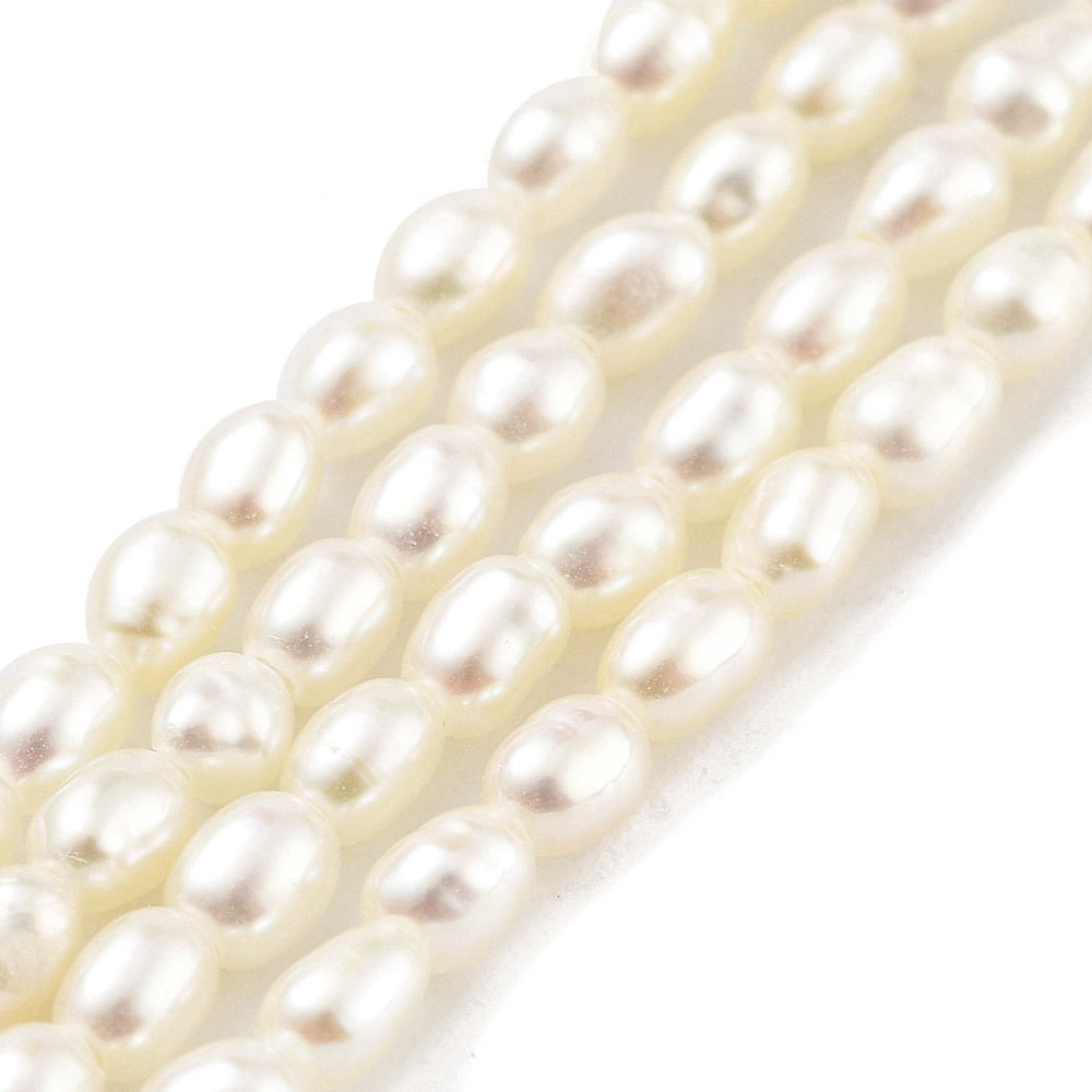 2strands Cultured Freshwater Pearl Beads Strands Grade 7A+ Rice Snow 2~2.3mm Hole: 0.3mm about 63pcs/strand 7.68''(19.5cm)