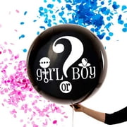 Hawwwy Jumbo 36" Gender Reveal Balloon with Pink and Blue Confetti, Baby Gender Reveal Balloons for Boy or Girl, Big Black Balloon Ballon in Party Supplies Decorations