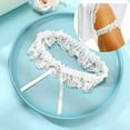 thumbnail image 2 of Exquisite Satin Ribbon Bridal Garter Body Chain with Sparkling Gemstone Design Elegant Ivory Lace for Wedding Accessories, 2 of 8