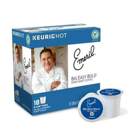 Emeril Big Easy Bold K-Cup Coffee Pods, Dark Roast, 18 Count for Keurig Brewers