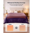 thumbnail image 4 of Ocuuziisu Electric Blanket 90" x 100" King Size Heated Blanket, Flannel and Sherpa, 10 Hour Auto-off, 9 Heat Settings, Fast Heating, Machine Washable, Purple, 4 of 11