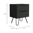 thumbnail image 4 of Dtwnek 2 Drawer Beside Table Nightstand for Home Living Room Office, Black, 4 of 7