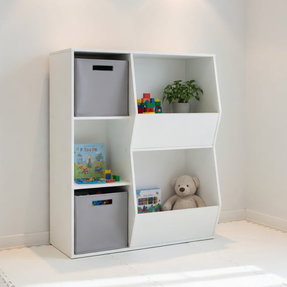 Yardi Yard Kids Toy Storage Cabinet with Shelves-White, Toy Storage for Kids, Boys, Girls, Nursery