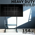 thumbnail image 3 of VIVO Black Heavy Duty 100" TV Screen Floor Stand with Storage Shelf, 3 of 8