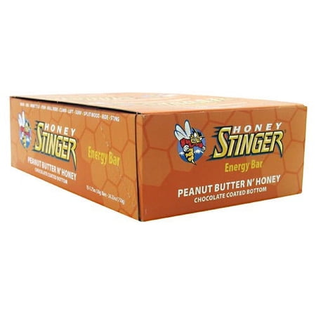 Honey Stinger Energy Bar, Peanut Butter N'Honey, 5g Protein, 15 Ct