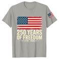 thumbnail image 3 of Only Moment Womens Festival Shirts Crew Neck Short Sleeve Vintage American Flag Short Sleeve Patriotic Independence Day Tops Light Ashy,2XL, 3 of 5