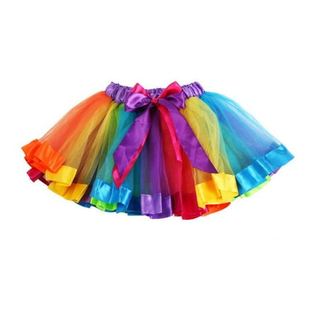 

MPWEGNP Bowknot Pettiskirt Dancewear Dress Skirt Girls Petticoat Kids Rainbow Girls Outfits&Set Crop Shirt Summer Pants Teen Girls