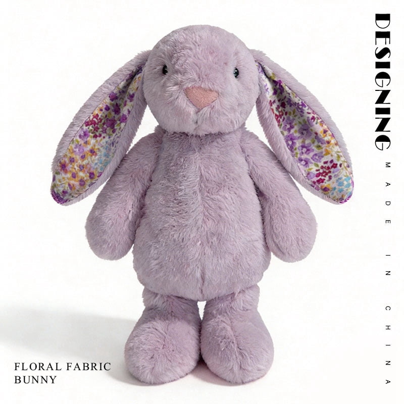 Floral Print Rabbit Plush Toy, Small Size, A Comfort Doll For Your Girlfriend.