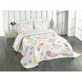 thumbnail image 3 of Ambesonne Pastel Quilted Bedspread Set 3 Pcs, Watercolor Drops, King Size, Multicolor, 3 of 5