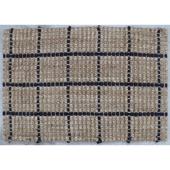 Better Homes & Gardens Jute Windowpane Doormat 20x30 - Durable Low Pile Entry Rug