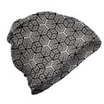 thumbnail image 1 of Cubes Unisex Beanie, Monotone Optical Illusionary, Hiking Outdoors, Dark Grey White, by Ambesonne, 1 of 1