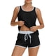 thumbnail image 1 of Conjunto de Bikini de Cintura Alta para Mujeres Control Del Vientre Deportivo de Dos Piezas con Pantalones Cortos, Correas Ajustables Y Acolchado Extraíble, Spandex de Nylon Suave para Piscina de Pla, 1 of 6