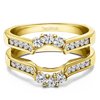 Royalty Inspired Half Halo Ring Guard Enhancer in Sterling Silver (0.54ctw)
