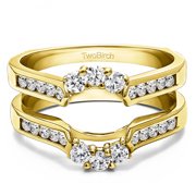 Royalty Inspired Half Halo Ring Guard Enhancer in Sterling Silver (0.54ctw)