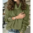 thumbnail image 6 of Women'S Oversized Chunky Pullover Sweaters Cowl Neck Long Sleeve Winter Slouchy Loose Knit Sweaters Army Green S, 6 of 8