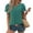 Green, variant on Women's V-Neck and Round Neck Combo T-Shirt Short Sleeve Casual Daily Tops Summer Fashion Basic Soft(Blue,)