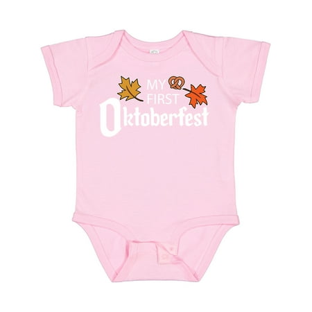 

Inktastic My First Oktoberfest Pretzel and Leaves Boys or Girls Baby Bodysuit