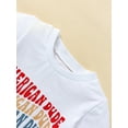 thumbnail image 4 of Bagilaanoe 4th of July Clothes for Toddler Baby Boys  Short Sleeve Letter Print T-Shirt Tops + Shorts 6M 12M 18M 24M 3T Kids Independence Day Outfits 2pcs Short Pants Set, 4 of 9
