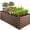 Dark Brown Wood Grain, variant on Best Choice Products 6x3x2ft Outdoor Metal Raised Garden Bed, Planter Box for Vegetables, Flowers, Herbs - Gray