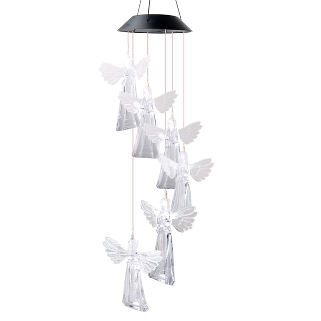 Campanas de viento de ángel, regalos para mamá, regalos de jardín, campanas de viento al aire libre, campanas de viento solar Ormromra CPB-US-DYP1010-1