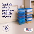 thumbnail image 2 of Homz Snaplock 6 Qt Stackable Plastic Storage Container & Lid, Blue(10 Pack), 2 of 9