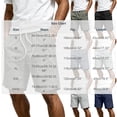 thumbnail image 3 of Shorts Para Hombre Men's Solid Color Elastic Waist Drawstring Zipper Pocket Casual Sports Shorts Army Green S, 3 of 9