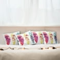 thumbnail image 4 of Ambesonne Tropical Throw Pillow Cover 4 Pack, Palm Trees Seagulls, 18", Pale Yellow Fuchsia, 4 of 5