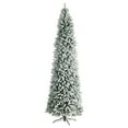 thumbnail image 4 of Nearly Natural Warm White Prelit LED Slim Flocked Fir Artificial Christmas Tree, 10', 4 of 11