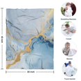 thumbnail image 4 of Blue Marble Gold Line Pattern Blanket,Comfortable Soft Lamb Wool Throw Blanket,All Season,Warm Lightweight Blankets for Sofa Bed Couch Living Room Chair,30"x40", 4 of 4