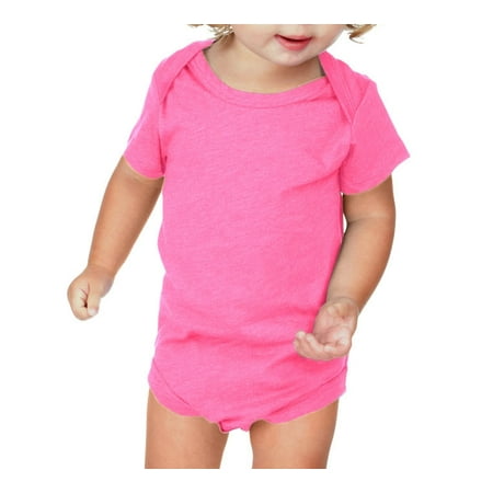 

Kavio IJP0492 Infants Lap Shoulder Short Sleeve Onesie Jersey CVC.(Replaces 0431)-Pink Flash-24M