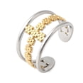 thumbnail image 4 of 304 Stainless Steel Adjustable Open Cuff Rings Cross Real golden Plated & Stainless Steel color 12mm US Size 9(18.9mm), 4 of 5