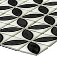thumbnail image 6 of The Tile Life Eterna Lily Black Matte & Shiny Glass Mosaic Wall Tile, 4 x 4 in, 1-Piece Sample, 6 of 11