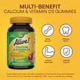 thumbnail image 3 of Nature's Way Alive! Calcium & Vitamin D3 Gummies, Strawberry & Raspberry-Lemonade Flavored, 60 Count, 3 of 7