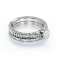 thumbnail image 3 of JeenMata 1.5 ct Round Genuine Rainbow Opal Tapered Modern Bridal Set in 18k White Gold over Silver, 3 of 7