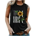thumbnail image 1 of Camiseta sin mangas con estampado de rayas y estrellas de la bandera de EE. UU. para mujer de verano Fridja  gh2806, 1 of 5