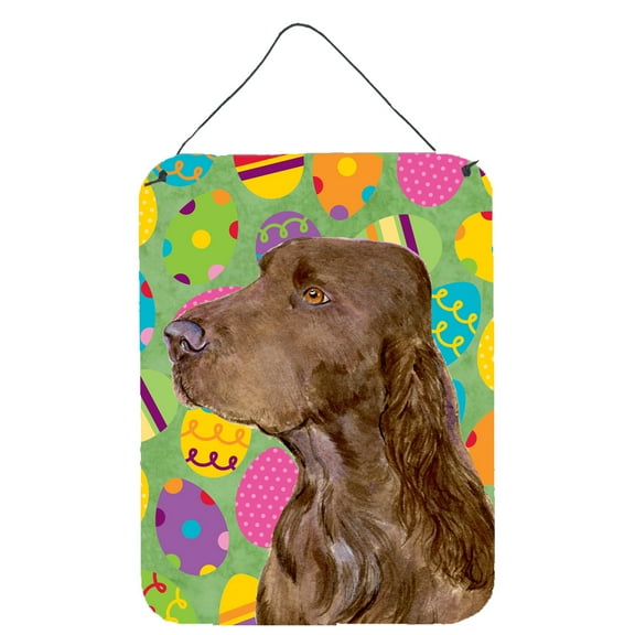 Field Spaniel Easter Eggtravaganza Aluminium Metal Wall or Door Hanging Prints