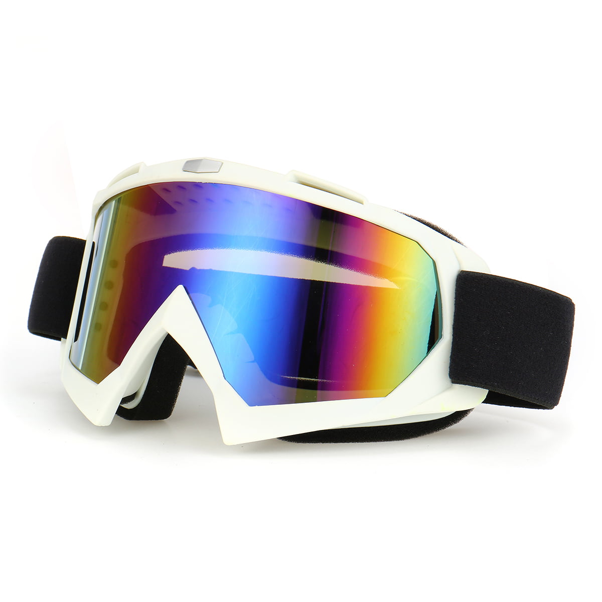 Unisex Adult Ski Goggle Matte Black Frame Colorful Lens Motocross Glasses Safety 