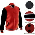 thumbnail image 4 of DECKRA Men's Fashion Varsity Jacket Casual Regular Fit Letterman Baseball Bomber Jackets Fleece, 4 of 5