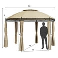thumbnail image 2 of Gymax 11.5' Outdoor Patio Round Dome Gazebo Canopy Shelter Double Roof Steel Brown, 2 of 10