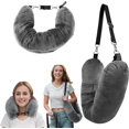 thumbnail image 1 of JP Multi-Purpose Stuffable Travel Pillow - Converts to Storage Bag for Clothes & Essentials, Compact & Space-Saving Design, Grey, 1 of 6