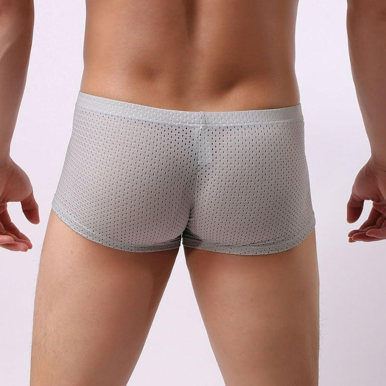 Men's white trunks with cocks, low-waist underpants, tailored fit