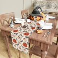 thumbnail image 3 of Halloween Table Runner Spooky Pumpkin Plaid Stripes Watercolor Burlap Table Decoration for Home Kitchen Dining Dinner Indoor Holiday Farmhouse Decor 13x48 Inch, 3 of 6