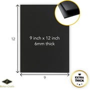 Eva Foam Sheets in Black, 9x12 Inches, 6mm- Extra Thick! Great Craft Foam Paper (30)