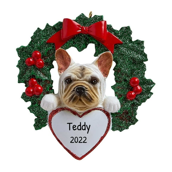 Personalized Dog Christmas Ornaments 2024 - French Bulldog Christmas Ornament Gifts for Dog Lovers
