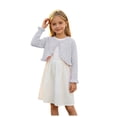 thumbnail image 3 of Kogui Girls Cardigans Long Sleeve Bow Knit Cardigan for Girls Dress Party Casual Layering 1T 2T (Grey,1-2 Years), 3 of 8