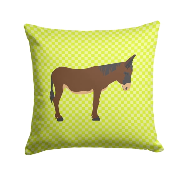 Carolines Treasures BB7679PW1414 Zamorano-Leones Donkey Green Fabric Decorative Pillow, 14 x 14 in.