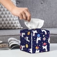 thumbnail image 5 of Goofa Lama in Space Tissue Box Cover PVC Leather Tissue Holder Square Facial Tissue Case Facial Paper Organizer Dispenser for Bathroom, Vanity Countertop, 5 of 8