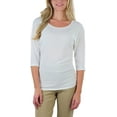 thumbnail image 6 of ToBeInStyle Women's Bow-Back 3/4 Sleeve Top With Side Shirring, 6 of 6