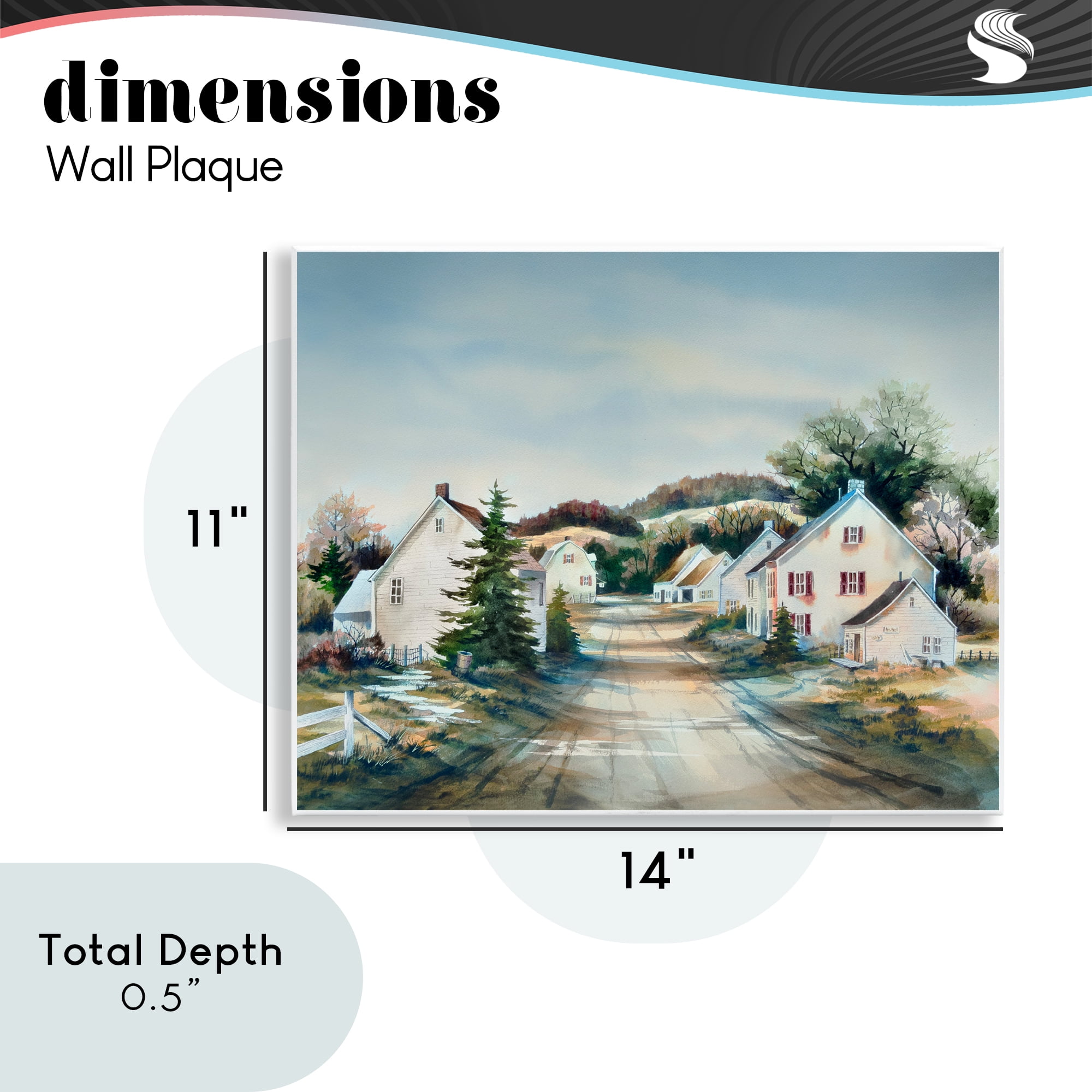 Stupell Industries Tranquil Village Road & Houses Wall Plaque Art, design by Owen Wexler
