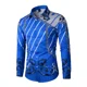thumbnail image 1 of Camisa de hombre nueva moda con estampado de cadena, cuello con botones, camisa de manga larga, ropa informal de calle de verano de alta calidad, 1 of 6